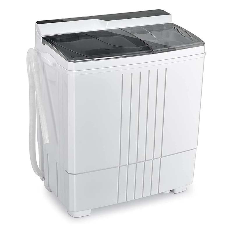 21 LBS Portable Washing Machine with Drain Pump, Twin Tub Top Load Washer Dryer Combo for RV Apartment