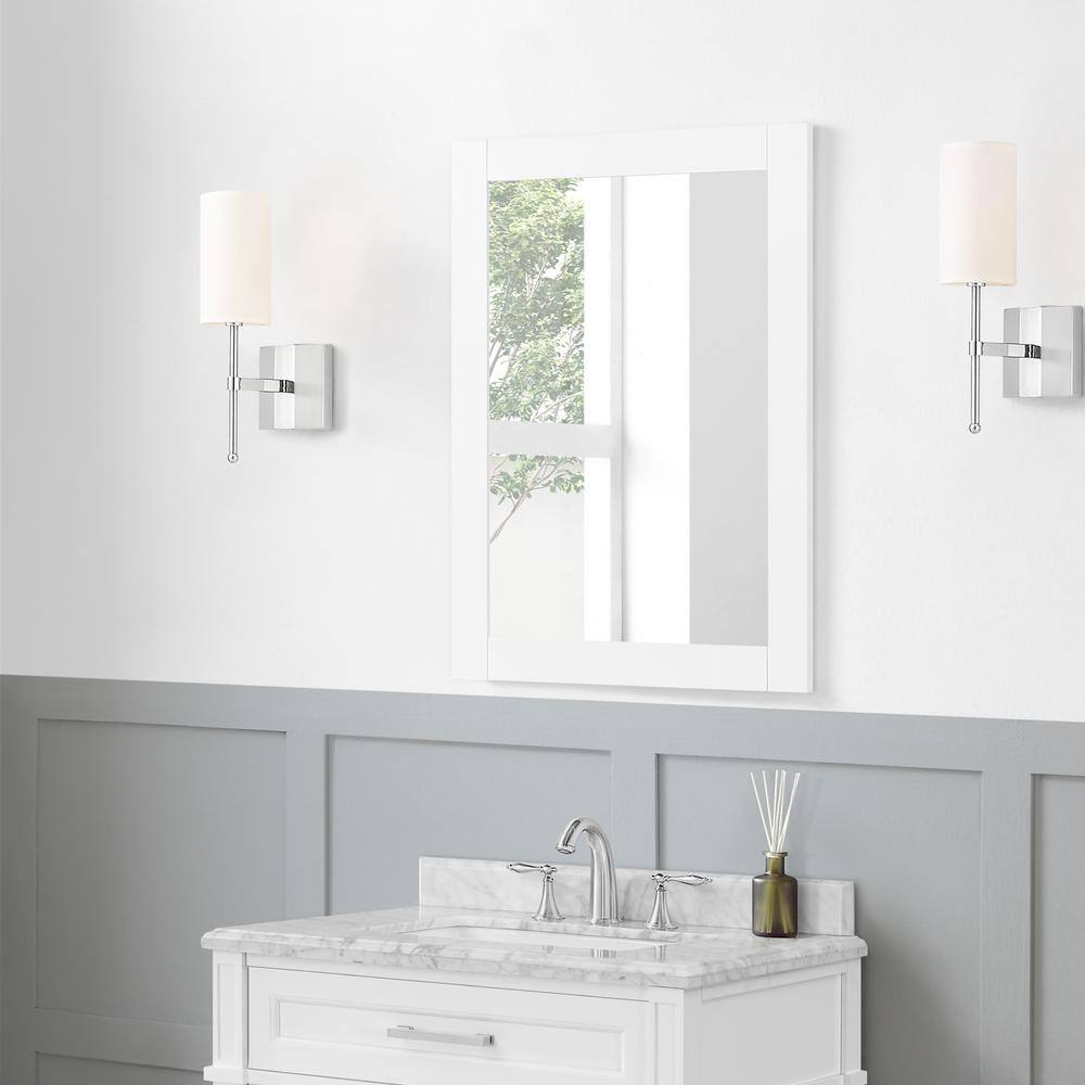 Home Decorators Collection Caville 24 in. W x 32 in. H Rectangular Framed Wall Mount Bathroom Vanity Mirror in White Caville MR-W