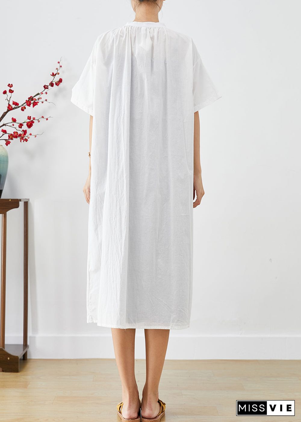 Vintage White Oversized Cotton Cardigan And Dress Two Piece Set Summer