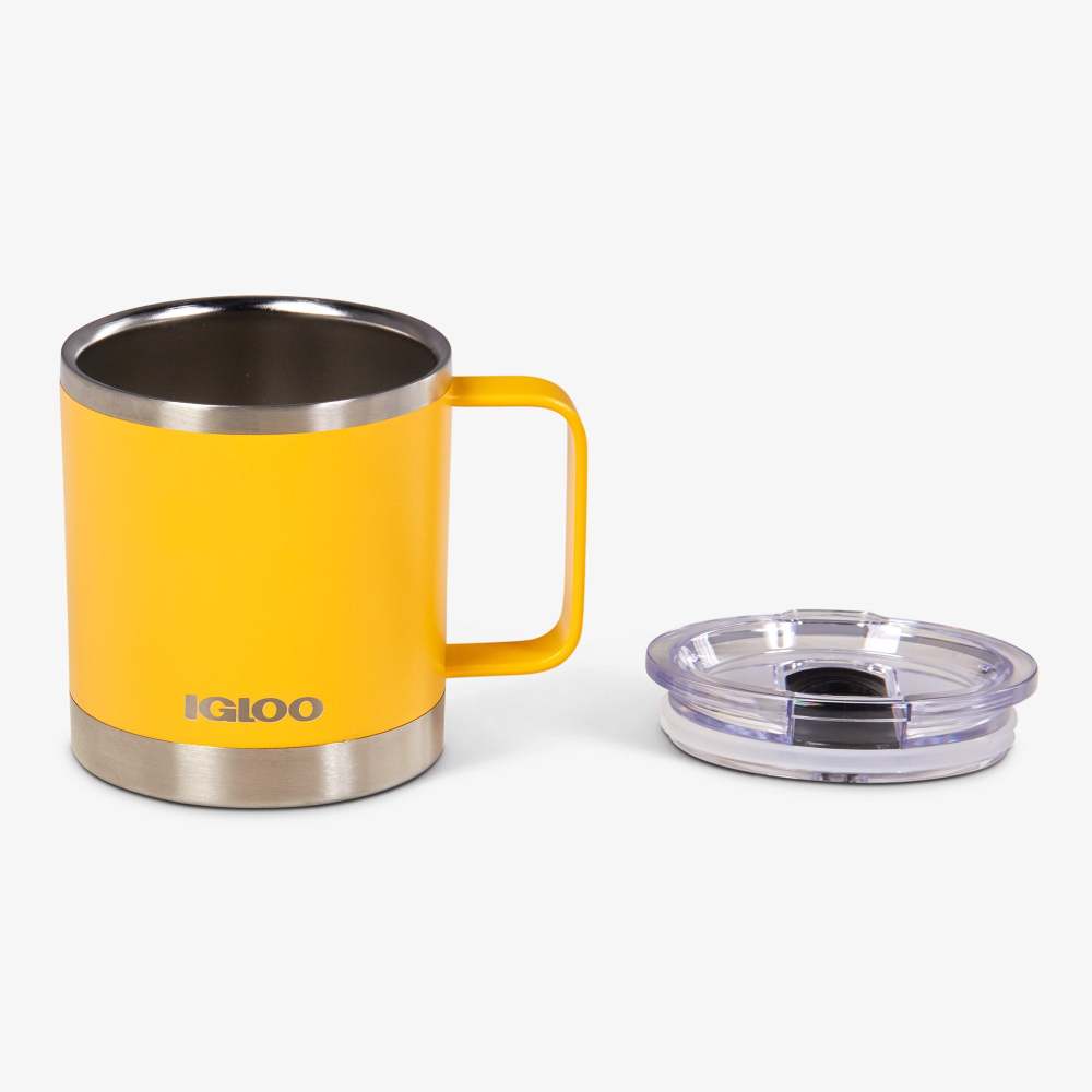 Igloo Mug Reusable Hot/Cold Stainless Steel Yellow 13.5oz ;