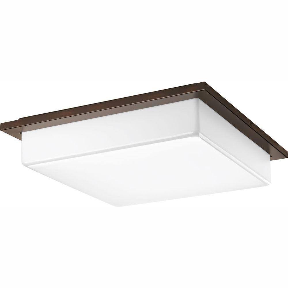 Progress Lighting 18 in. Transit Collection 3-Light Antique Bronze Integrated LED Flush Mount P3432-2030K9