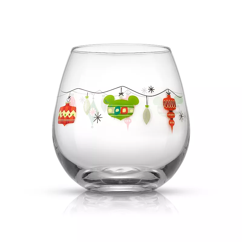 Disney's Mickey Mouse and Pluto Joy O Joy 4-pc. Holiday Stemless Wine Glass Set by JoyJolt