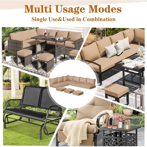 AECOJOY 7 Pieces Patio Furniture Set Outdoor Sectional Sofa Rattan Conversation Set