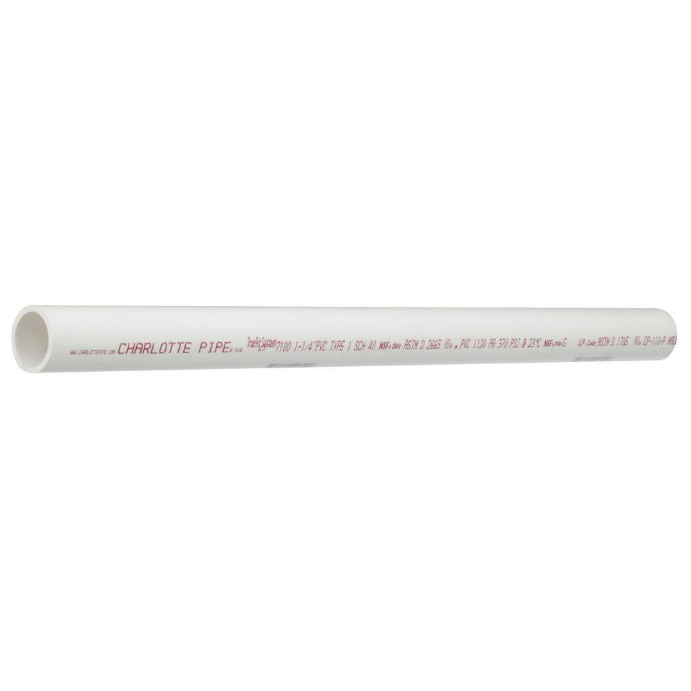 Charlotte Pipe 1-14 in. x 2 ft. PVC DWV Sch. 40 Pipe PVC 07100  0200