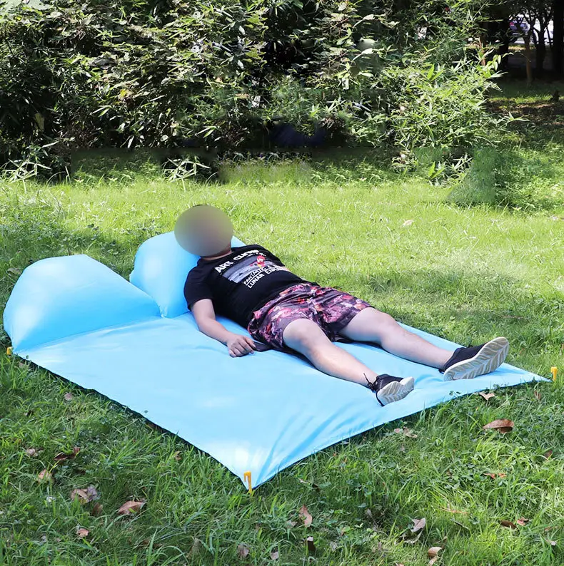 Waterproof Quick Drying Camping Air Pad Pillow Inflatable Picnic Beach Mat For Outdoor Travel Sleeping