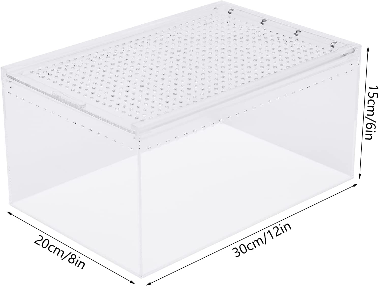 CNCEST 2.5 Gallon Reptile Breeding Box Terrarium Cage Large Magnetic Acrylic Enclosure