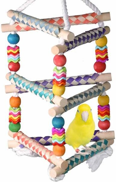 Super Bird Creations Finger Trap Pagoda Bird Toy， Small/Medium