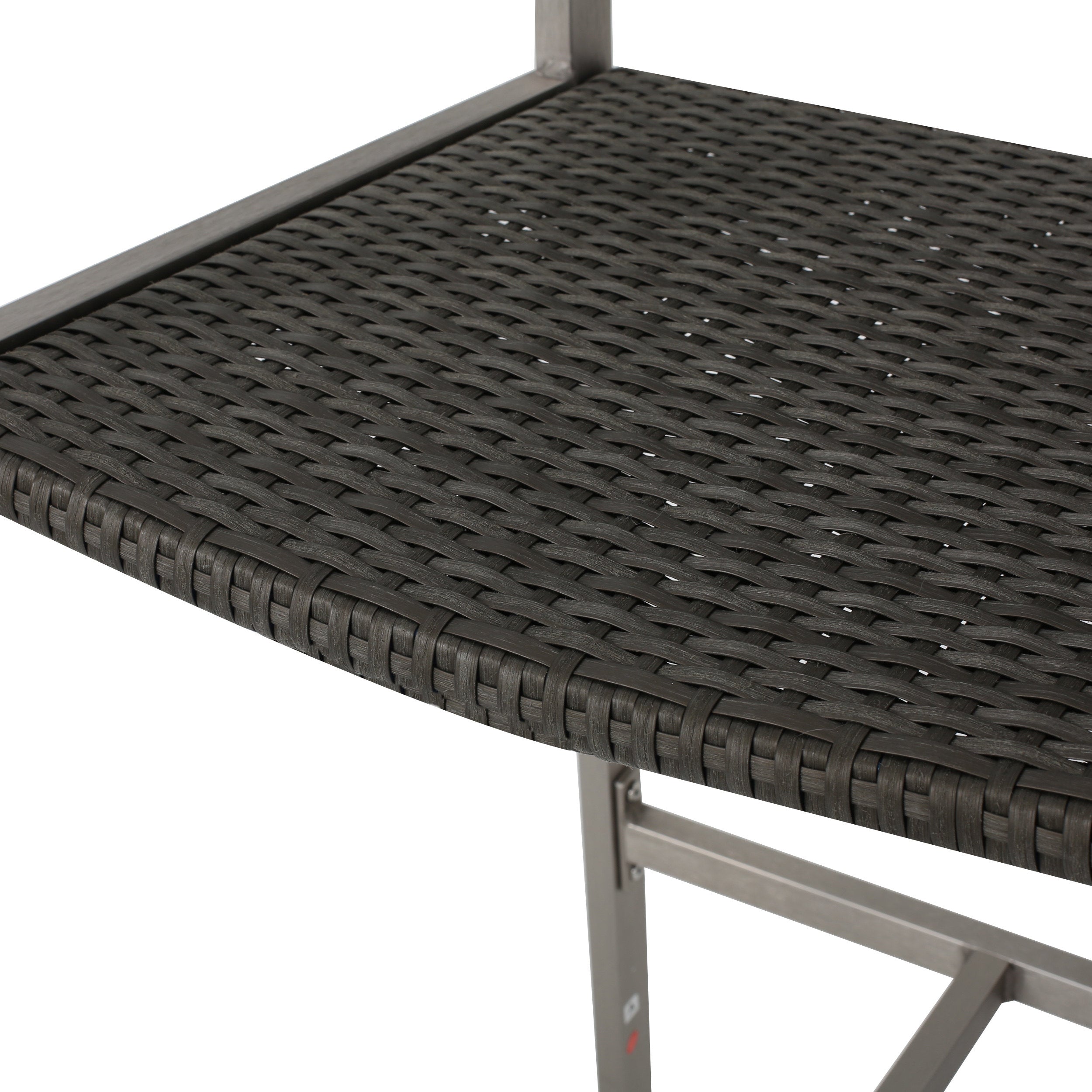 Capral Outdoor 3 Piece Grey Wicker Bar Set with Glass Table Top