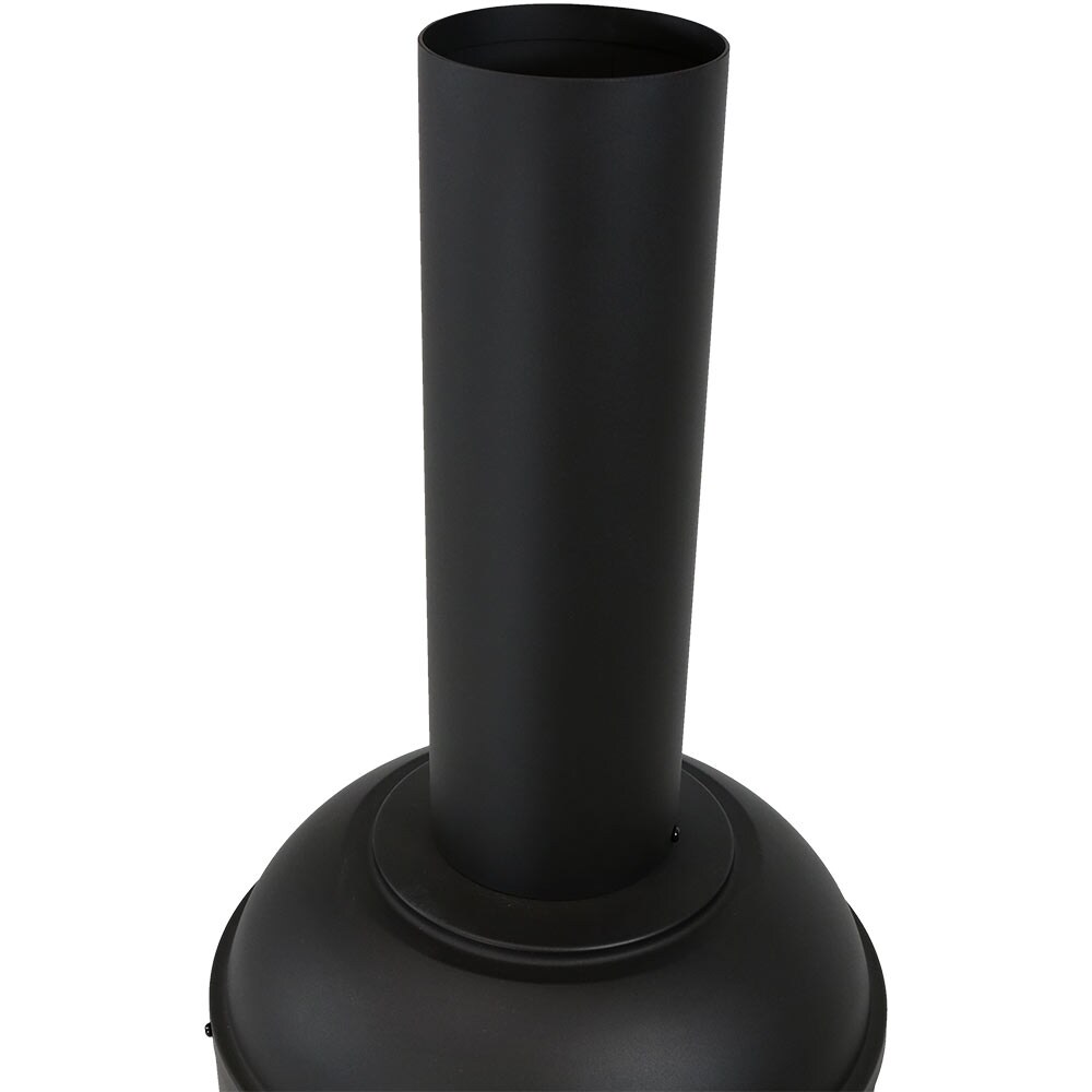 Sunnydaze Decor RCM-LG765 60-in H x 19-in D x 22-in W Black Steel Chiminea