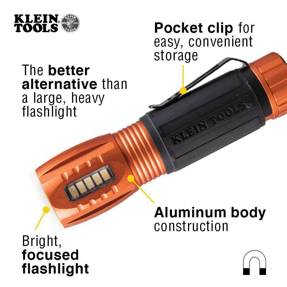 Klein Tools LED Flashlight with Worklight and GFCI Receptacle Tester Tool Set M2O41410KIT