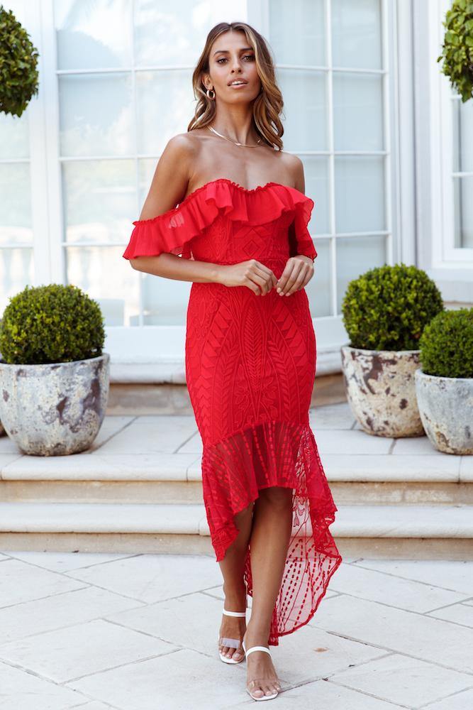 List Goes On Maxi Dress Red