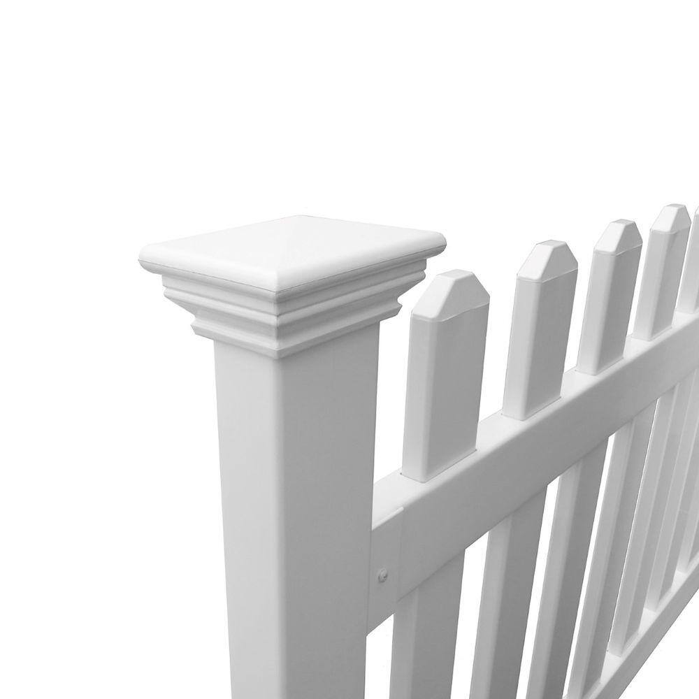 Zippity Outdoor Products 3 ft. x 6 ft. Newport Picket Fence WPost and No-Dig Steel Pipe Anchor Kit ZP19002