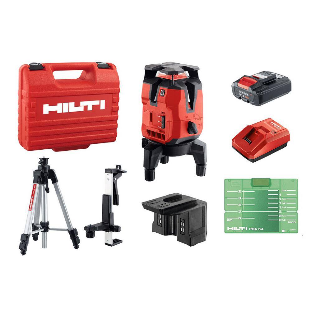 Hilti 33 ft. PM 40-MG Multi-Line Green Laser Level Kit (8-Piece) 3576138