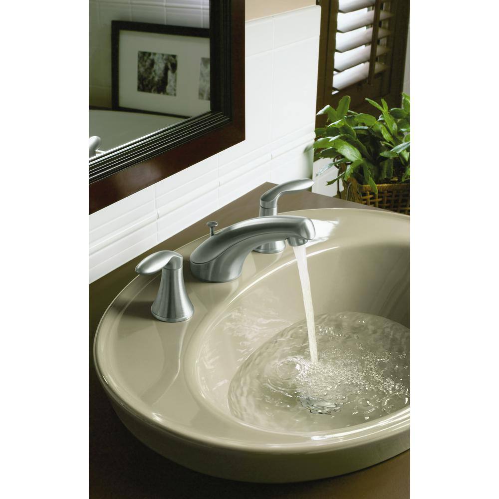 KOHLER Serif Ceramic Drop-In Bathroom Sink in White with Overflow Drain K-2075-8-0