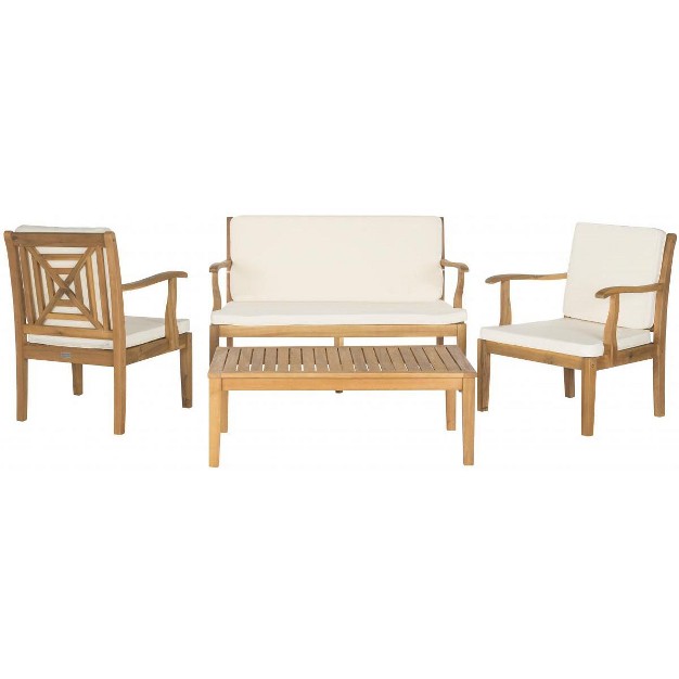 Del Mar 4 Piece Patio Outdoor Conversation Set Safavieh