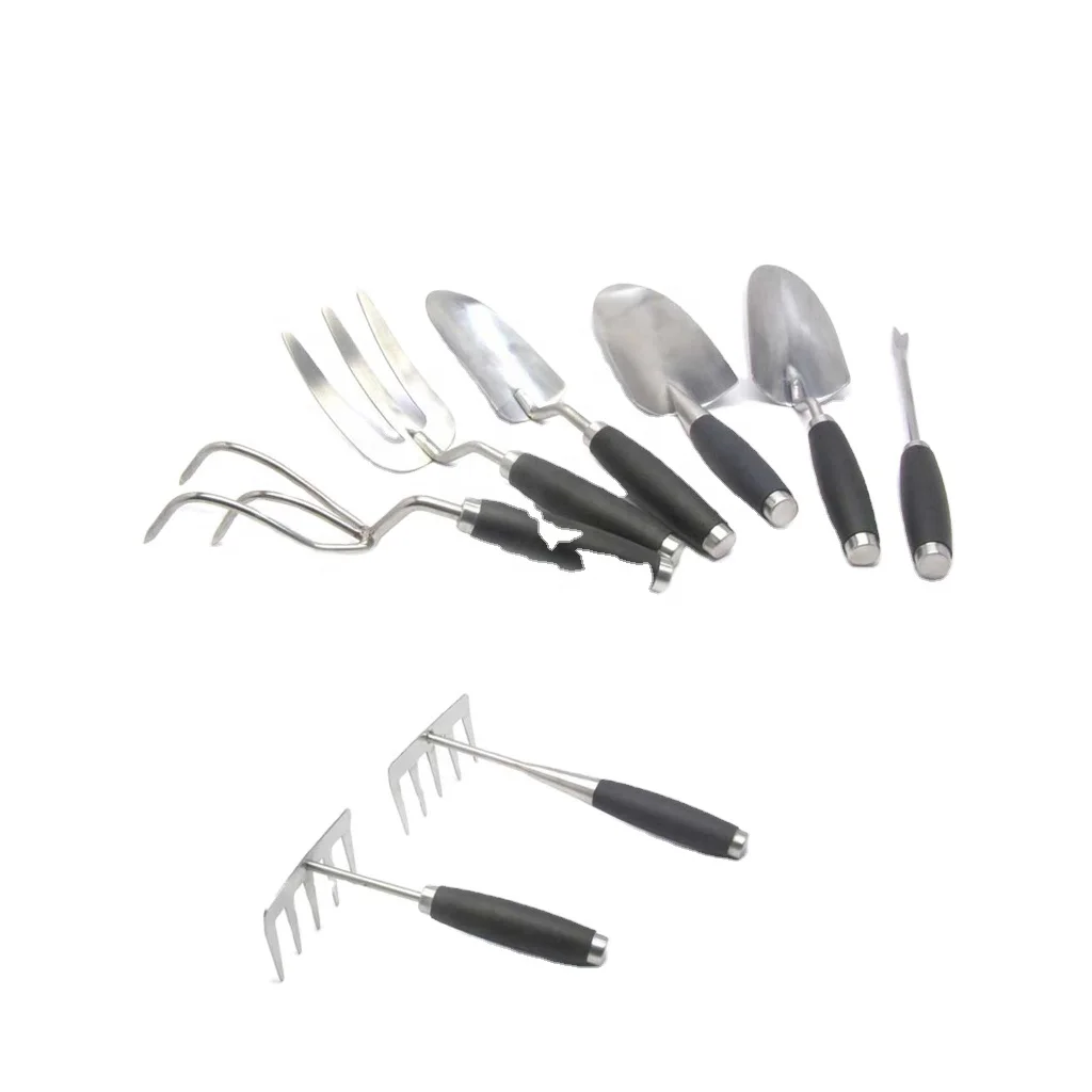 Professional Metal Stainless Steel Rubber Garden Hand Weeding Tools Set for Farm