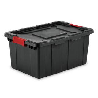 Sterilite Durable Rugged Industrial 15 Gal. Storage Bin in Black (6-Pack) 6 x 14649006