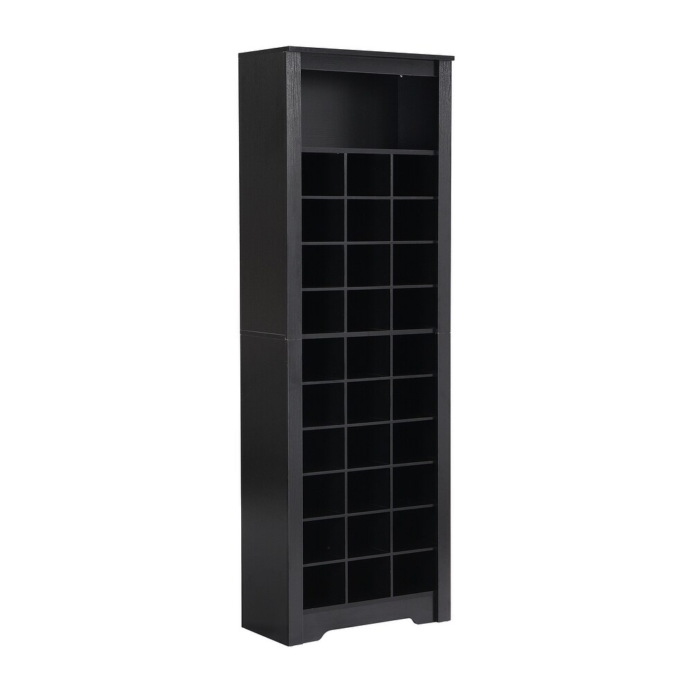 Modern Free Standing 30 Shoe Cubby Tall Cabinet