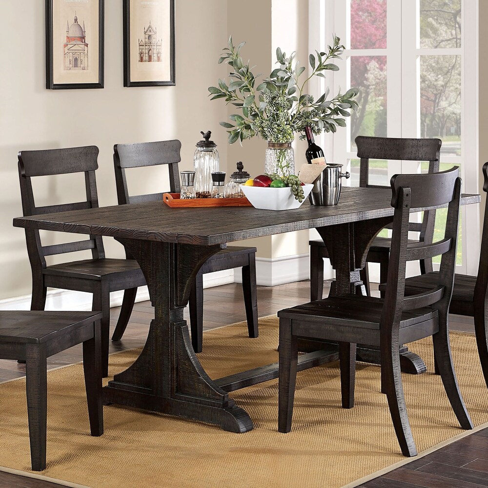 Furniture of America Badri Rustic 76 inch Solid Wood Dining Table