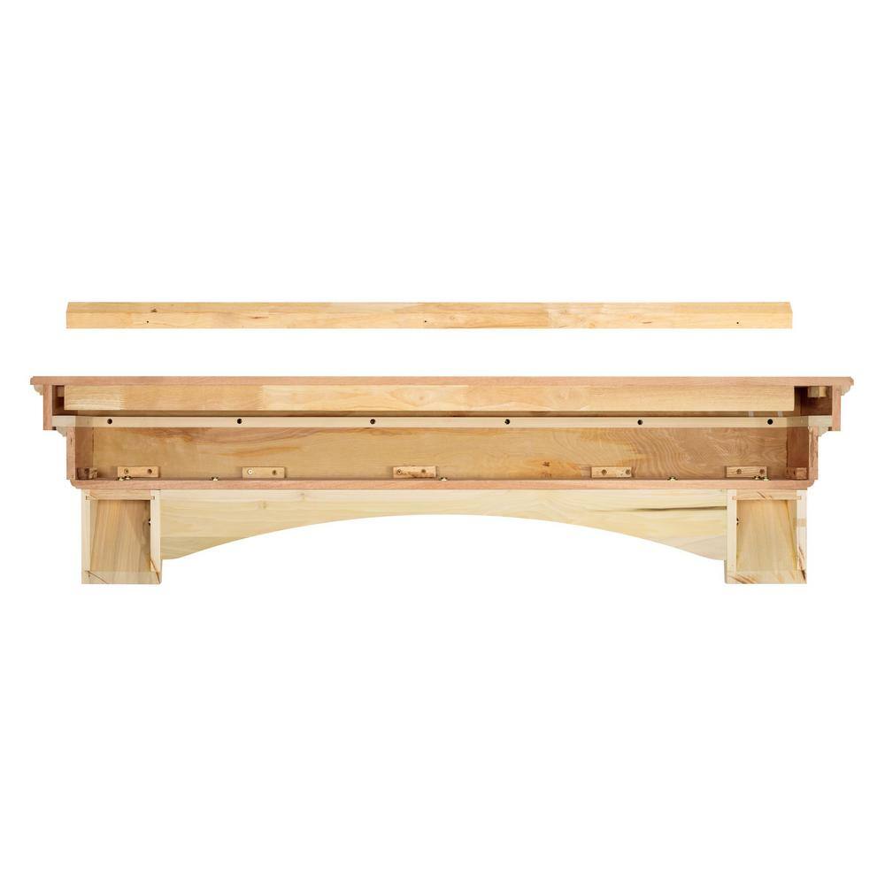 Pearl Mantels 6 ft. Unfinished Paint and Stain Grade Cap-Shelf Mantel RPS72495D