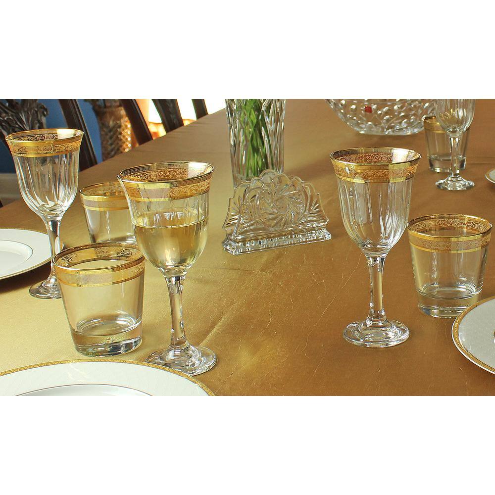 Lorren Home Trends White Wine Melania Collection Amber (Set of 6) 9437