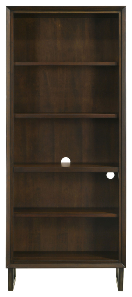 Marshall 4 shelf Bookcase Dark Walnut and Gunmetal   Modern   Bookcases   by Modon  Houzz