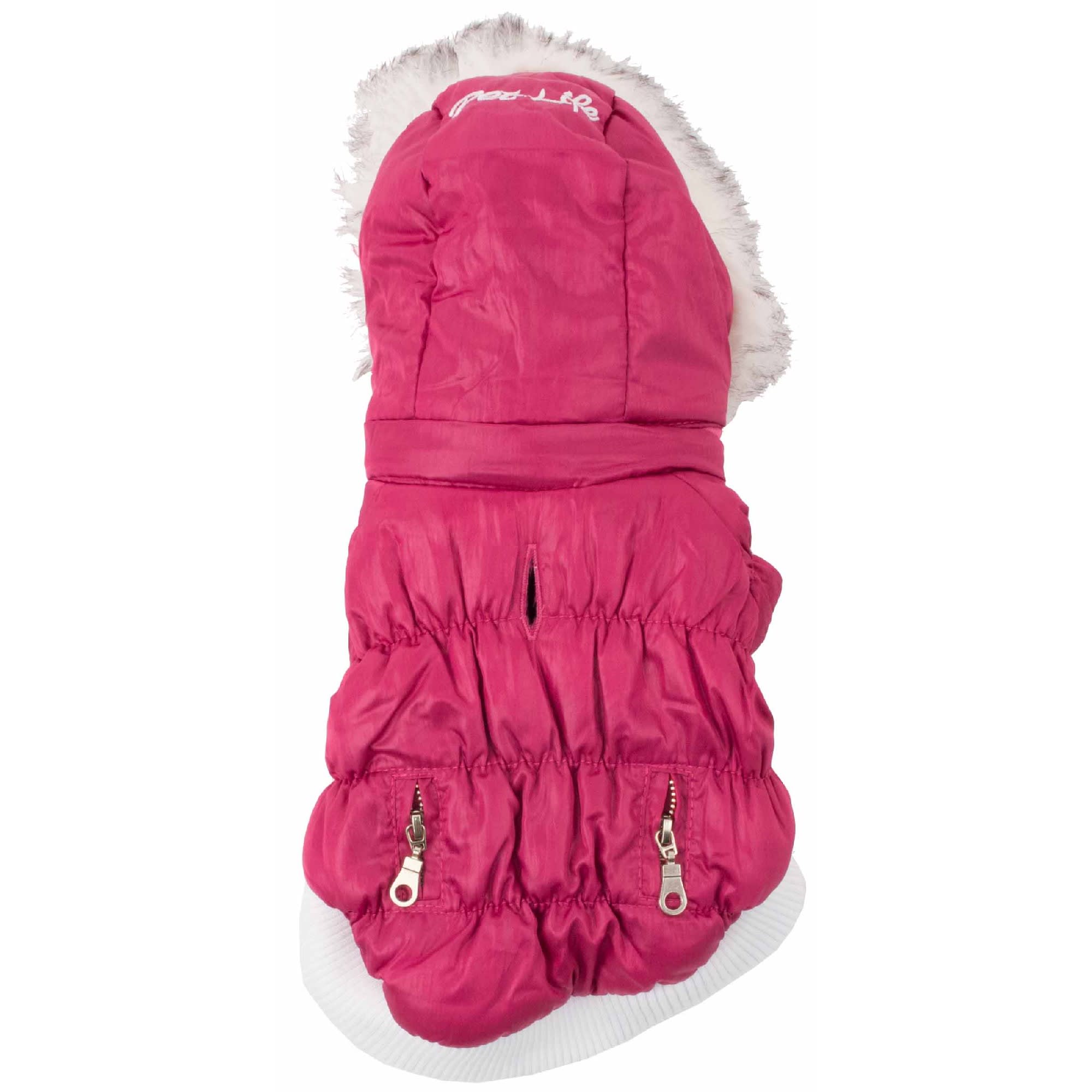 Pet Life Metallic Pink Dog Parka， Small