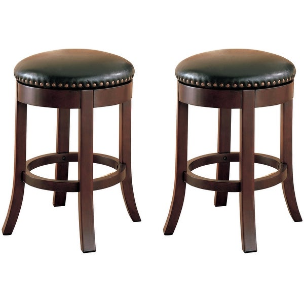 Wilmington Design Swivel Dining Stools with Nailhead Trim (Set of 2)