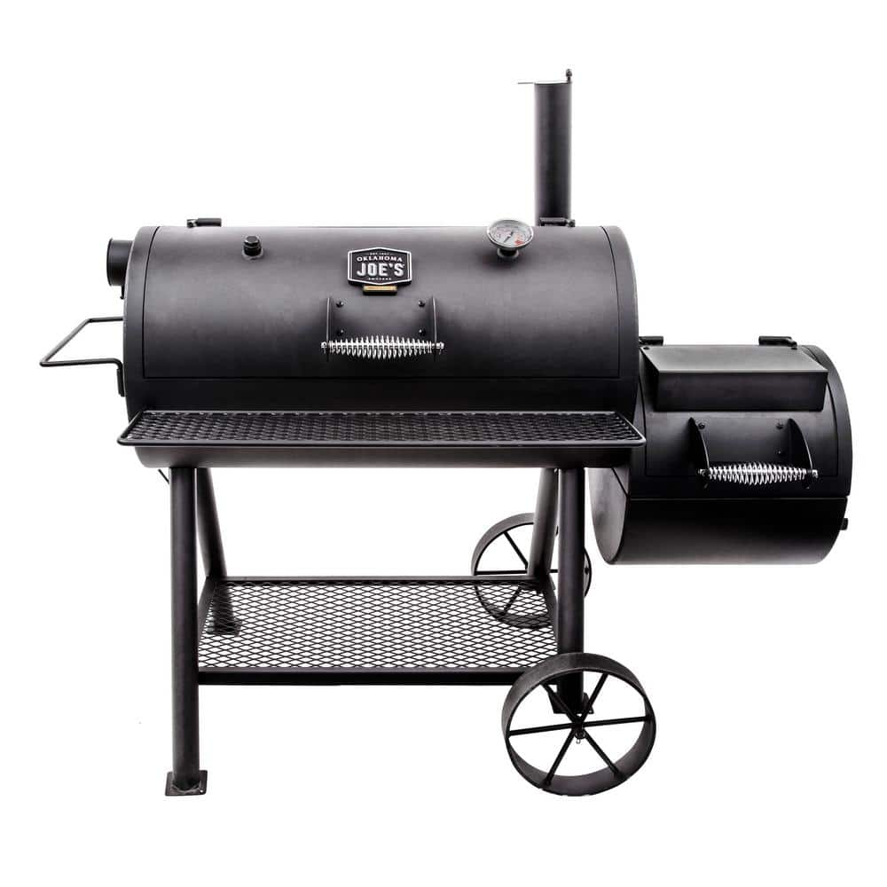 OKLAHOMA JOE'S Highland Reverse Flow Offset Charcoal Smoker and Grill in Black with 900 sq. in. Cooking Space 17202052