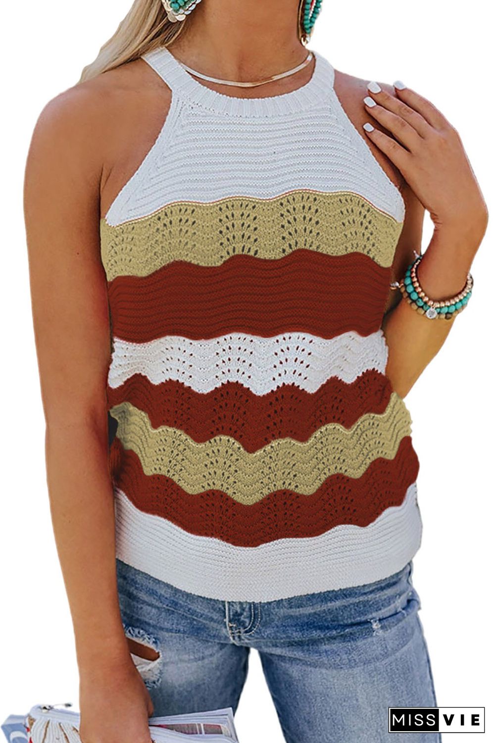 Knit Colorblock Tank Top