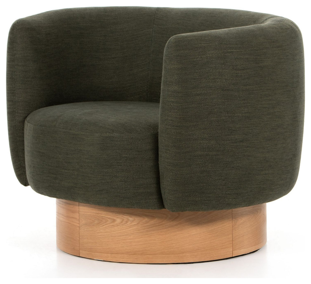 Calista Atlantis Moss Swivel Chair   Contemporary   Armchairs And Accent Chairs   by Four Hands  Houzz