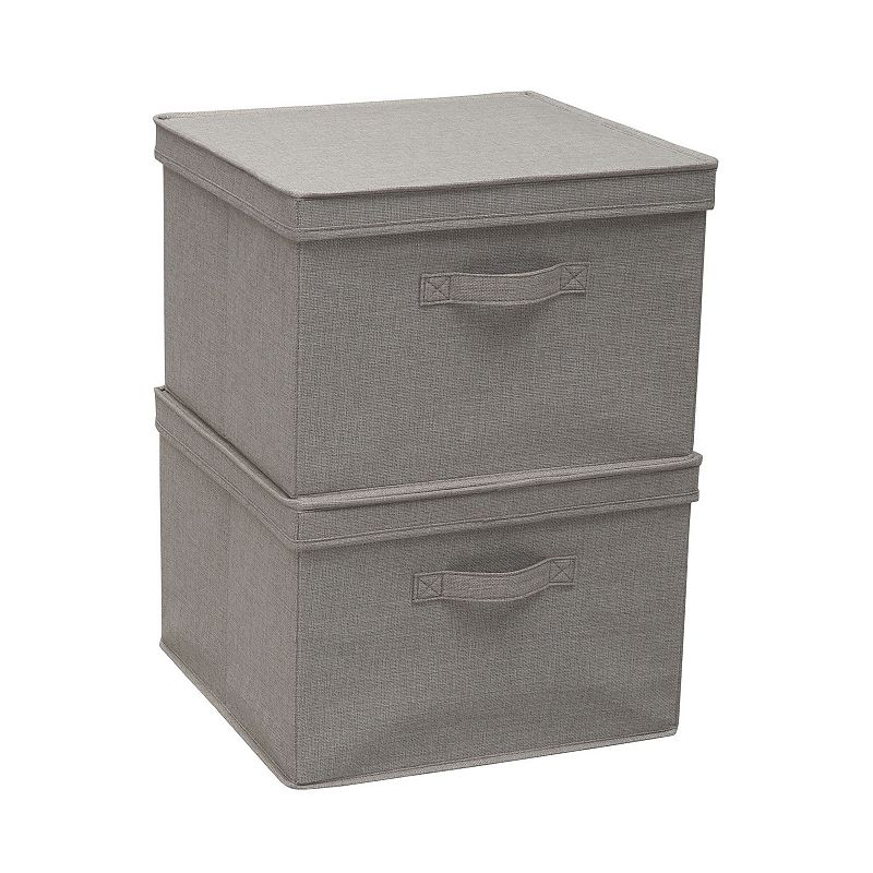 Household Essentials Square Storage Boxes with Lids 2-piece Set