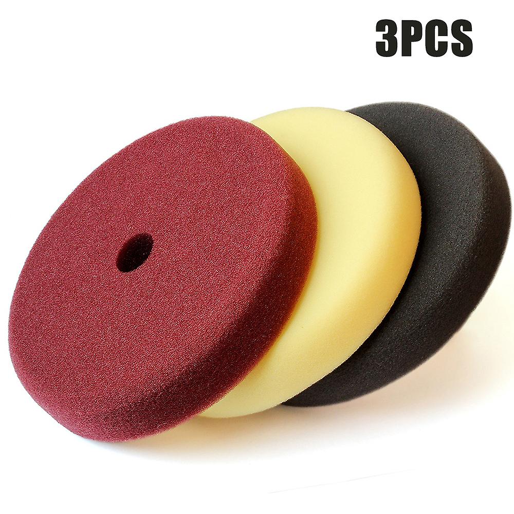 3pcs Sponge Buffing Pads Foam Polishing Pads Kit 7 Inch Sanding Disc For Car Waxing High Quality