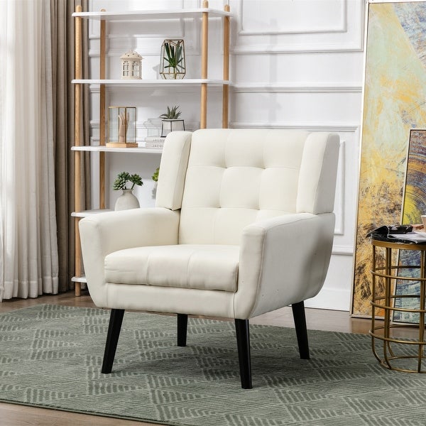 Modern Soft Linen Material Ergonomics Accent Chair Living Room Chair