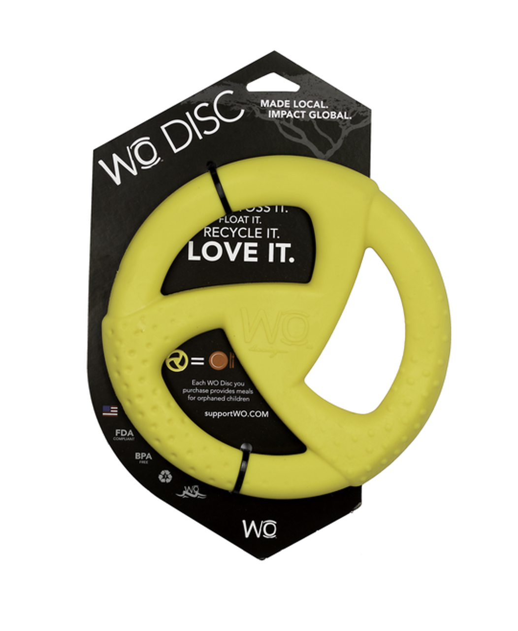 WO Dog Disc Dog Toy， Yellow