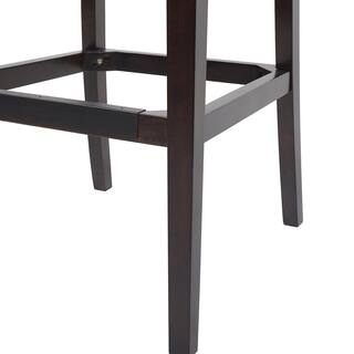 Jennifer Taylor Richmond 39.5 in.Vintage Brown Tufted Wingback Oak Wood 27 in. Counter Height Bar Stool with Faux Leather Seat 81101-MFR