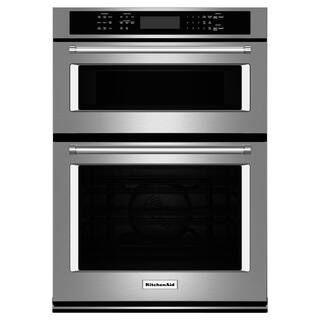 KitchenAid 27 in. Electric Even-Heat True Convection Wall Oven with Built-In Microwave in Stainless Steel KOCE507ESS