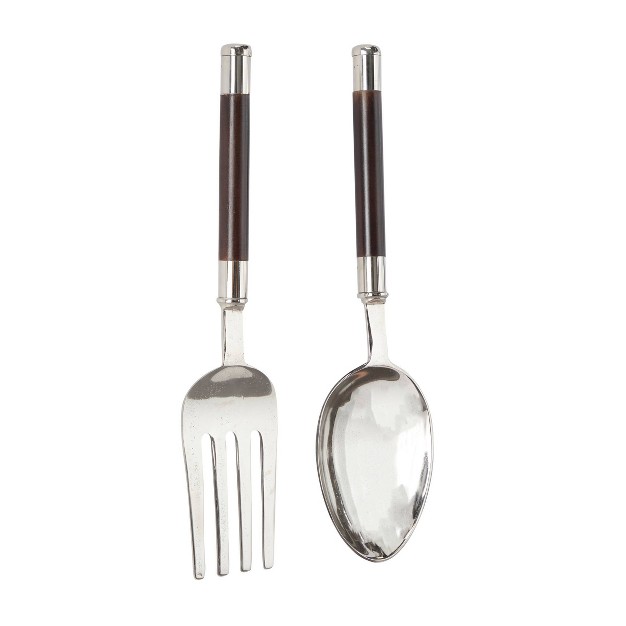 Set Of 2 Aluminum Metal Utensils Spoon And Fork Wall Decors Olivia amp May