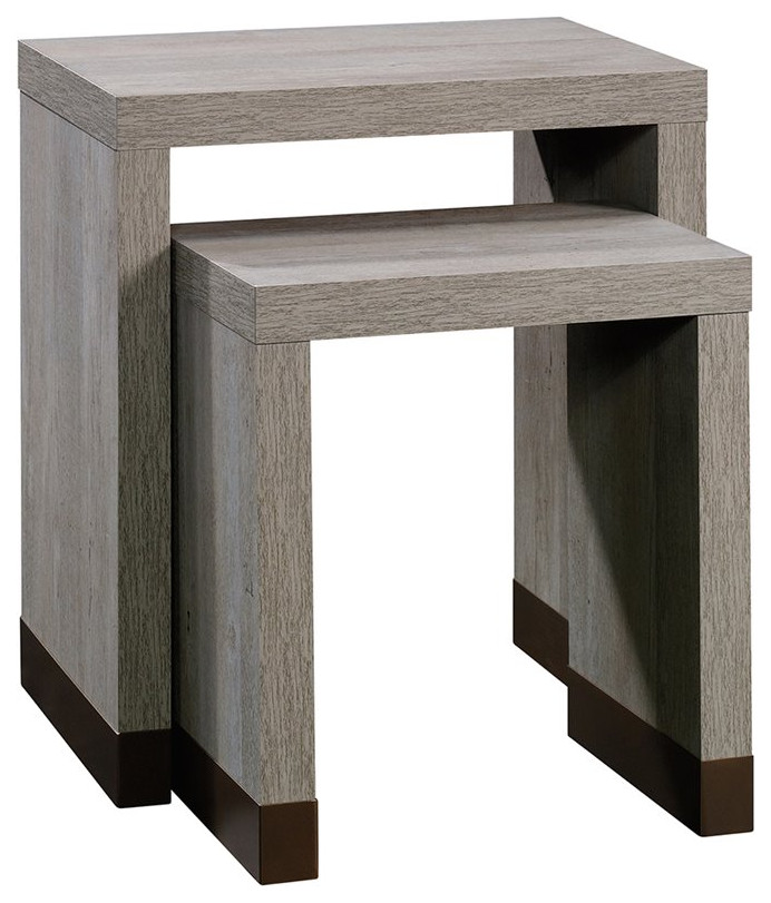 Sauder Manhattan Gate 2 Piece Nesting End Table Set in Mystic Oak   Transitional   Coffee Table Sets   by Homesquare  Houzz