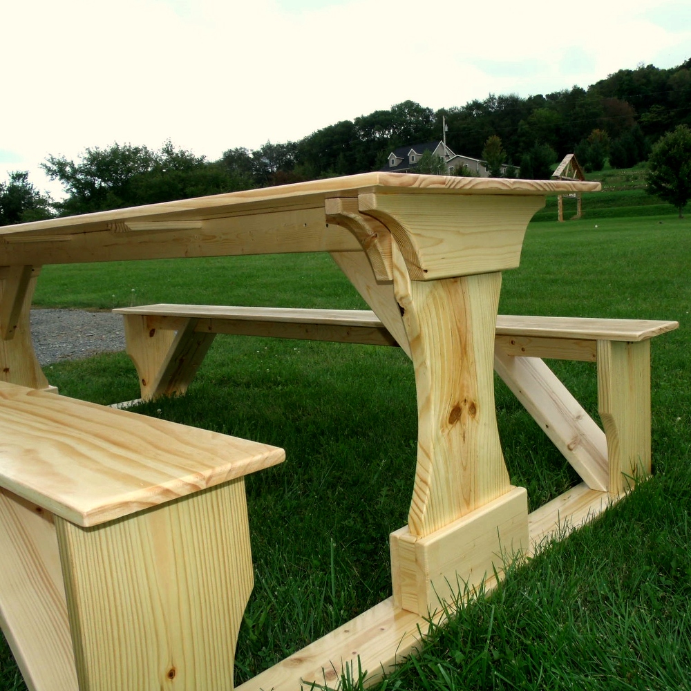 Outdoor 6' Cedar Panel Picnic Table   6 Foot