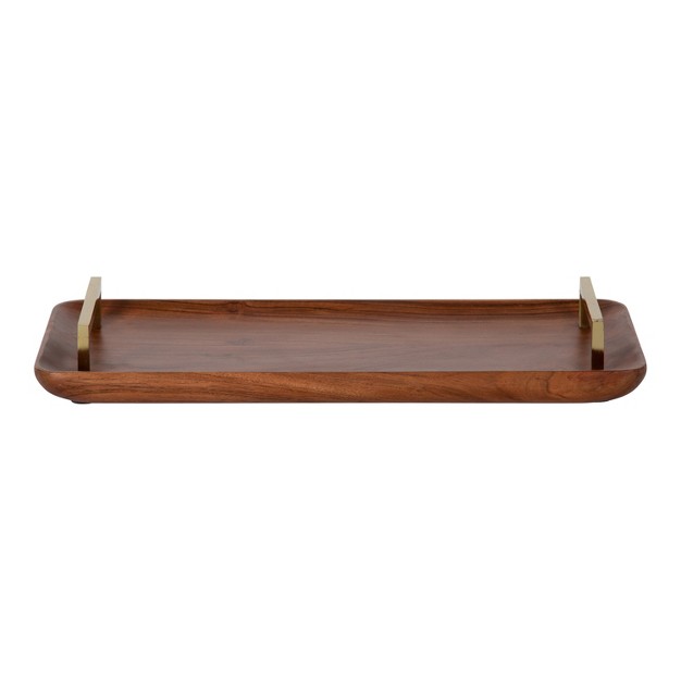 Kate And Laurel Cantwell Tray 18x8 Walnut Brown