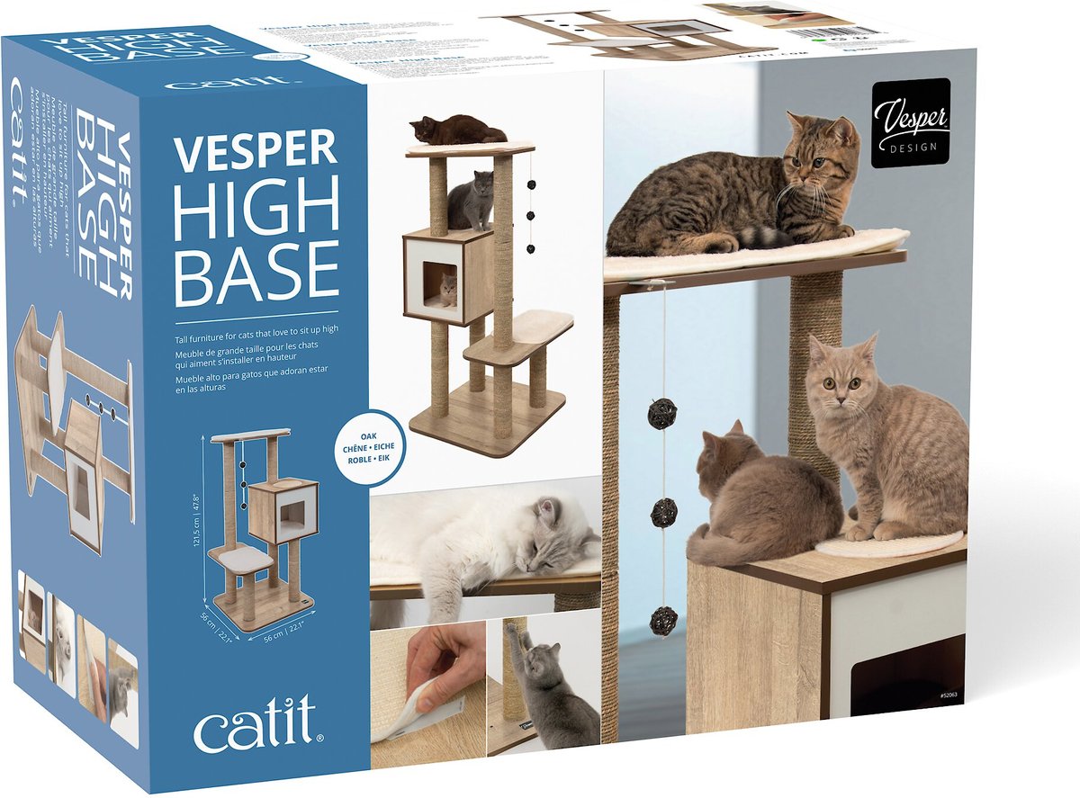 Vesper High Base 47.8-in Modern Cat Tree and Condo