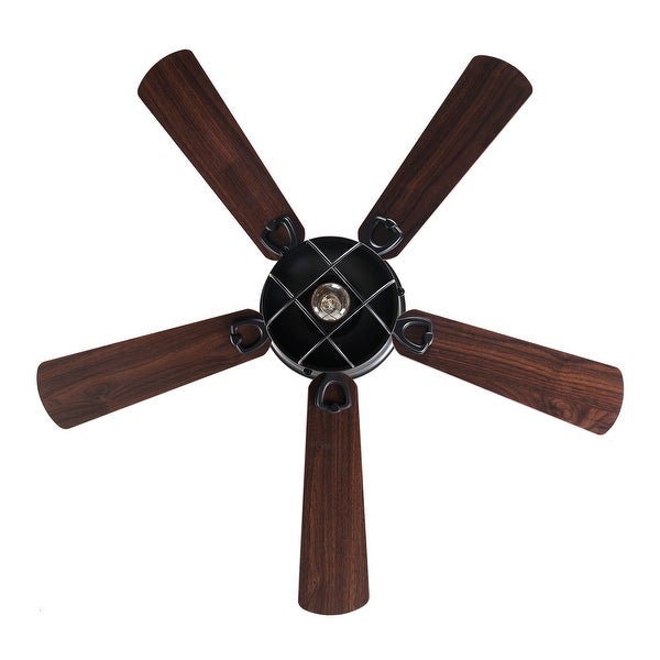 42-inch Wood 5-Blade Matte Black Flush Mount Ceiling Fan with Remote Shopping - The Best Deals on Ceiling Fans | 36596317