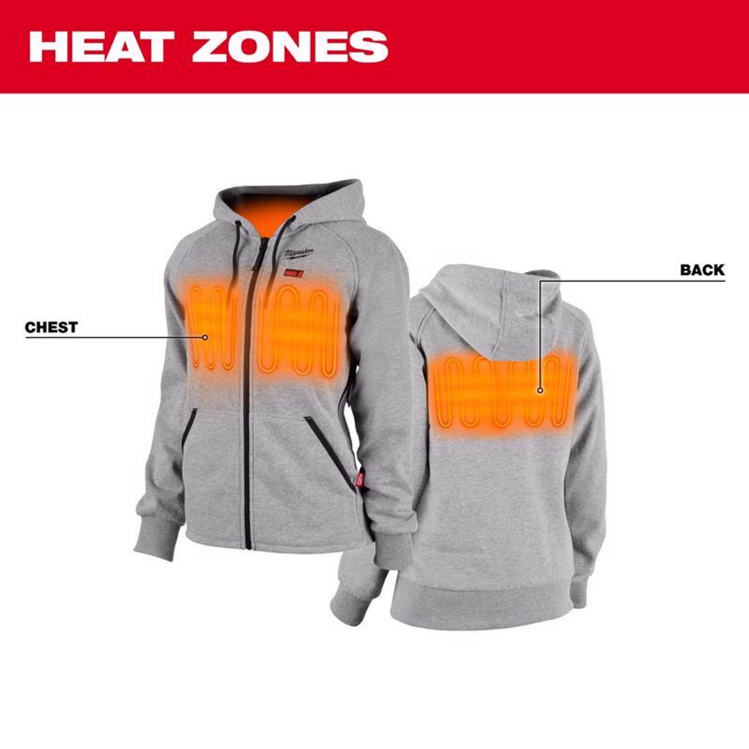 MW M12 XL Long Sleeve Women\u0027s Heated Hoodie Kit Gray