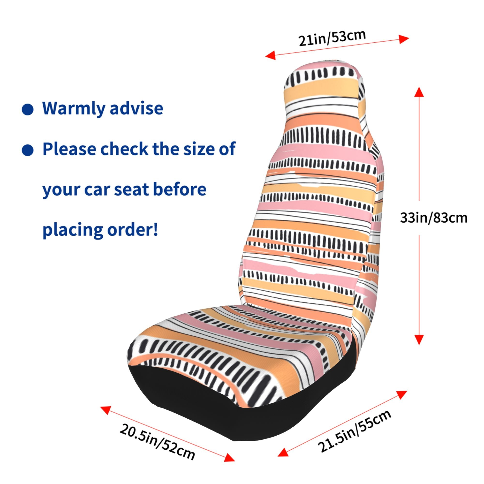 ZICANCN Car Seat Cover Colorful Texture Car Front Seat Covers Protectors ， Automotive Seat Covers for Cars Trucks Suv