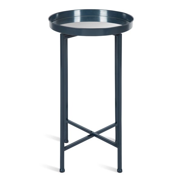 Kate and Laurel Celia Round Metal Foldable Tray Accent Table