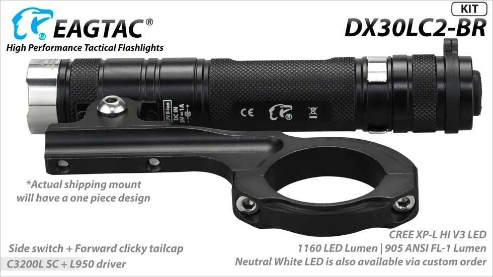 EAGTAC D Series DX30LC2-BR Bike Rechargeable LED Flashlight  w/ Free SandH  ―― 2 models