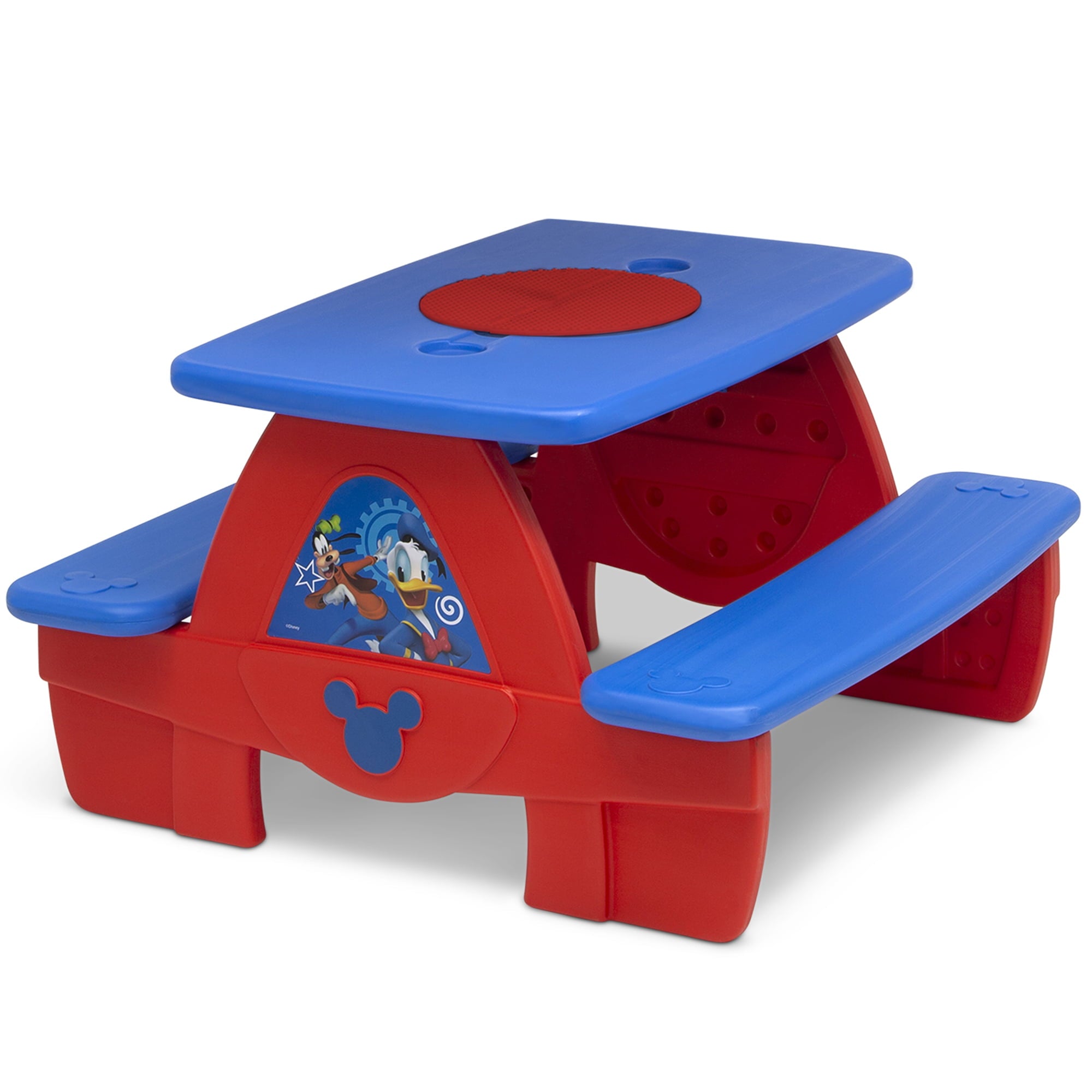 Disney Mickey Mouse Picnic Table with Block Baseplate and Cupholders