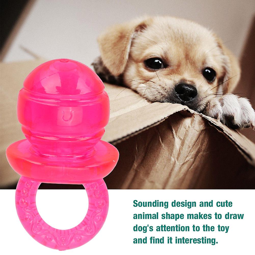 5 Pcs / Set Pacifier Shaped Pet Dogs Teether Teething Sounding Interactive Chew Toy (red)