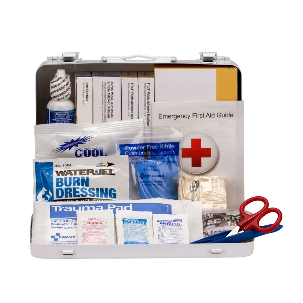 First Aid Only First Aid Kit 25 Person Bulk Metal Case ANSI A+